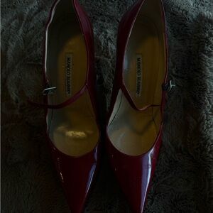 Manolo Blahnik Red Patent Leather Heels